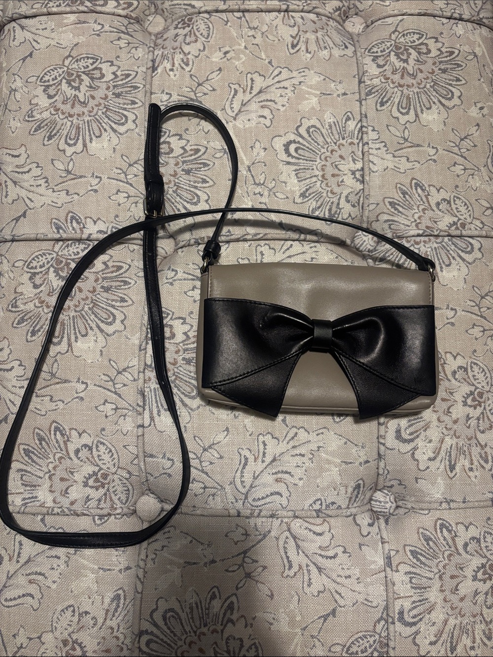 kate spade Two-Tone Taupe and Black Crossbody with Bow